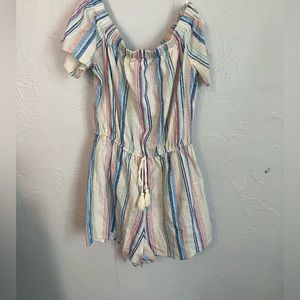 Off the Shoulder Rainbow Romper